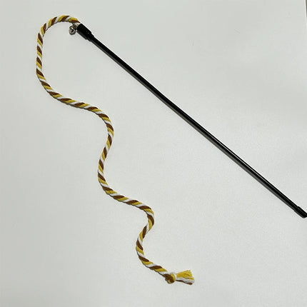 Interactive Cats Toys Long Satin Ribbon Cat Teaser Rod Toy Kitten Playing Teaser Wand Toy Cat Stick Toy