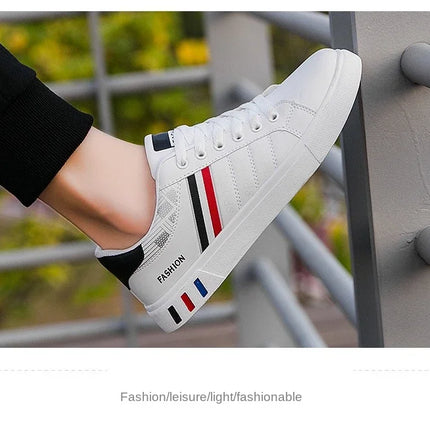 2024 Men's Casual Sneakers New Fashion Lace-up White Shoes Student Comfort Sports Plus Size Vulcanized Shoes Zapatillas De Hombre