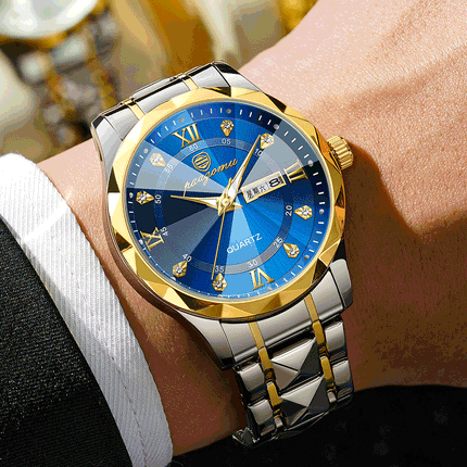 PAAZOMU Men's Wristwatch Top Brand Luxury Waterproof Luminous Date Week Men's Watches Stainless Steel Quartz Men's Watch Male reloj