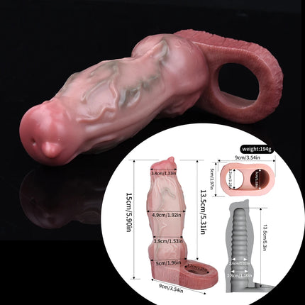 FAAK Silicone Fantasy Dog Knot Male Masturbator Pocket Pussy Stroker Open-ended Penis Stimulator Sex Toys For Men Couple