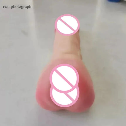 2 In 1 Realistic Pussy with Real Big Penis Enlarger Sleeve Vagina Anus Masturbation Sex Toys for Men Women Adult Erotic Supplies