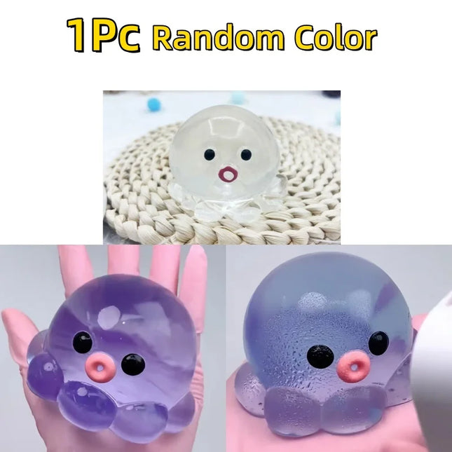 Jouet Poupée à Ventouse Pieuvre Maison pour Fête Amusante & Cadeau d'Anniversaire à Rebond Lent en Matériau TPR Jouets de Jeu Sensoriel Interactifs