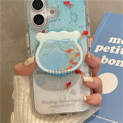 Korea Quicksand Shake Fish Tank Magnetic Holder Grip Tok Griptok Phone Stand Holder Support For iPhone For Pad Magsafe Smart Tok