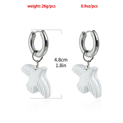 Peace Dove Drop Earrings Necklace Bracelet for Women Exquisite Bird Irregular Crystal Beaded Pendant Necklace Versatile Jewelry