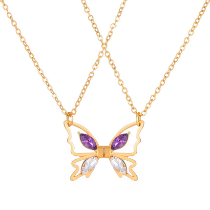 2Pcs Cute Cartoon Animal Magnetic Necklace Exquisite Kawaii Pendant Best Friends Couple Jewelry Accessories Party Birthday Gift