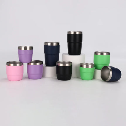 Stainless Steel Small Coffee Vacuum Flask 6/8oz Portable Thermos Water Bottle Car Travel Mug with Lid