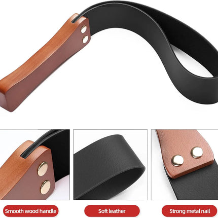 Black Flogger Leather Bdsm Whip Wooden Handle Spanking Paddle Slave Adult Sex Toys for Womans Bondage Restraints Whips Sex Shop