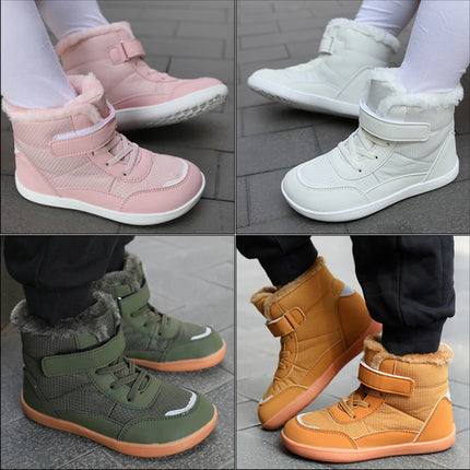 2024 Kids Wide Toe Barefoot Snow Boots | Boys/Girls Winter Minimalist Sneakers | Girls Boys Warm Boot Toddler Little Big Kids
