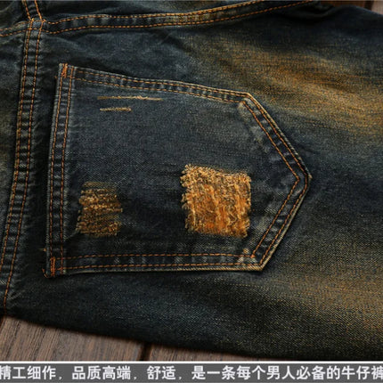 2026 Men's Dark Blue Jeans, Vintage Fashion Casual Trousers, Denim Pants Asian Sizes 29-38, 40, 42.