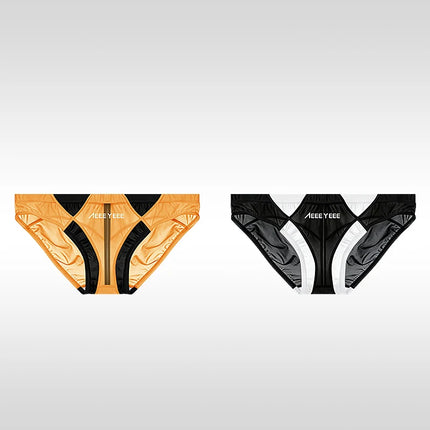 Ultra-thin Breathable Japanese-Style Transparent Sexy Men's Underwear Triangle Briefs With Smooth Ice Silk And Low Waistline