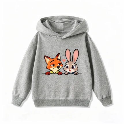 Potdemiel Zootopia Judy and Nick Children's Hoodies, Boys' and Girls' Autumn and Winter Warm Children's Hooded Sweatshirts