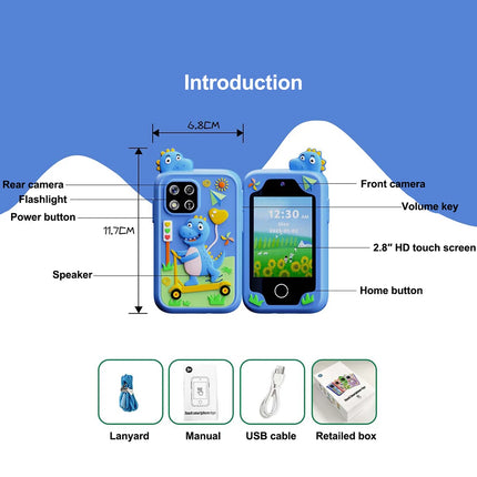 New Mini Phone Children Toy Musical Unicorn Dinosaur Baby Mobile Camera MP3 Player Educational Toys Kids Christmas Birthday Gift