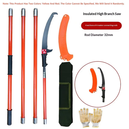 Pruning Saw Thickened 32mm Insulated Pole Garden Hand Tool Double Hook Saw Sharp Edge Tree Pruning Outdoor High-Altitude Work
