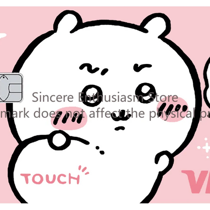 Cartoon Kawaii Chiikawas Credit Card Skin Stickers Cute Matte Sticker for VISA JCB Mastercard and Other IC Card Decorative