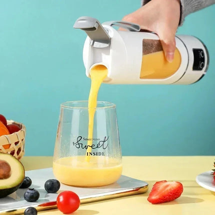 Portable Cordless USB Rechargeable Electric Juicer Cup Blender with Digital Display for Fruit Milkshake Making Home Outdoor Use