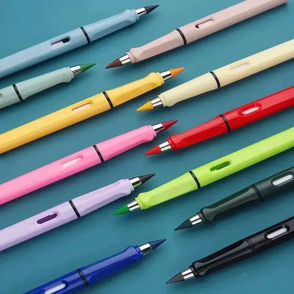 1/2set Kawaii 12 Colors Eternal Pencil No Ink Unlimited Pencils School Kids Art Painting Color Sketch Writing Stationery