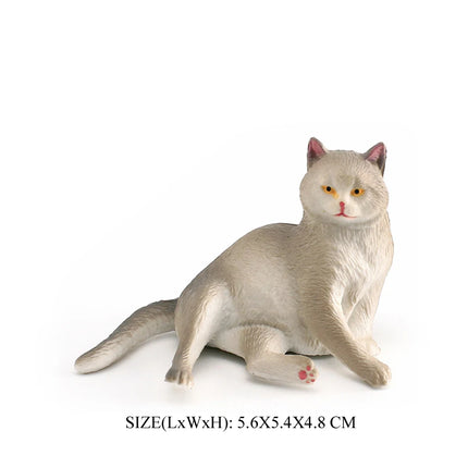 Realistic Plastic Cat Kitty Different Poses Figure Mini Cats Pet Model Figurines Cake Topper Kitten Toy Christmas Birthday Gift
