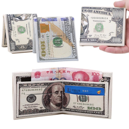 Men's Wallets With US Dollar Pattern Male PU Leather Wallet With Card Holder Coin Pocket Purse Fashion Large Capacity Purse Bag