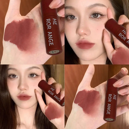 Matte Nude Velvet Liquid Lipstick 5 Color Sexy Red Coffee Lip Gloss Matte Lipstick Waterproof Non Stick Cup Lip Tint Mud Makeup