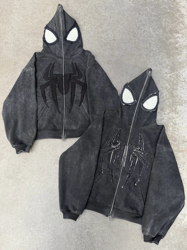 Y2k clothing zipper warm Harajuku punk grunge Women Spider web Red hoodie sweatshirt Hip hop sweatshirt Hoodie interesting 2023