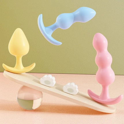 Butt Plug Silicone Anal Plug Prostate Massager Stimulator Adult Supplies Dilator Anus Beads Sex Toys For Women Man Gay Ass Tail