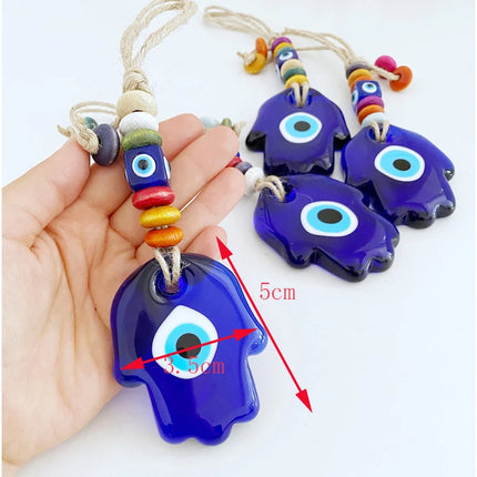 Evil Eye Wall Hanging Nazar House Protection Macrame Decor Rearview Mirror Pendant Lucky Eye Glass Evil Eye Gifts Turkish Eyes