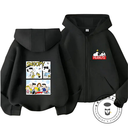 New Style Kids Zipper Hoodie Cute Cartoon Print Autumn Winter Trendy Hooded Street Wear Snoopy Boys Girls 3 14