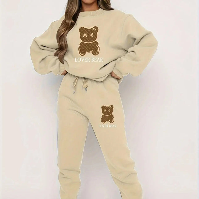 Autumn Winter Black Sweater Set Women's Loose Fit High Street Unisex Style Streetwear Sweatshirts Hoodie Loose Casual Clothing