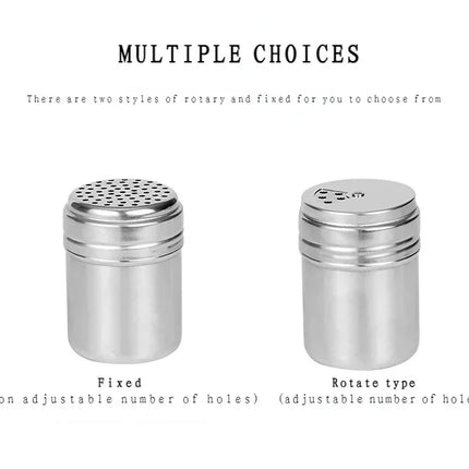 Multi-purpose Stainless Steel Seasoning Jar Salt Sugar Bottle Rotating Cover Kitchen Gadgets Spice Pepper Shaker Spice Jar