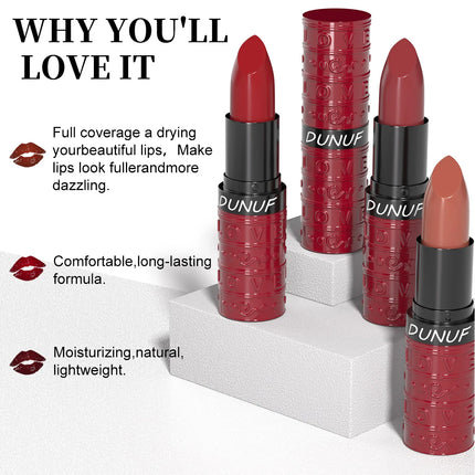 Velvet Sexy Lipstick Waterproof Long Wearing Non Transfer Sweat Proof Lip Gloss Moisturizing Hydration 3 Colors