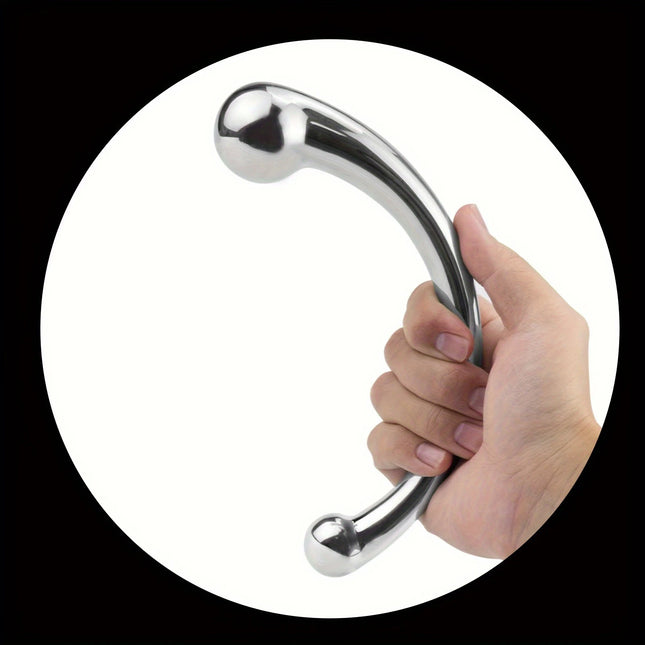 Double Ended Stainless Steel G Spot Wand Massage Stick Pure Metal Penis P-Spot Stimulator Anal Plug Dildo Sex Toy For Women Men