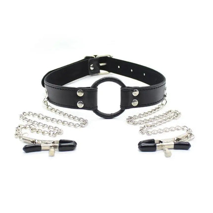 [NM]1Pcs Bdsm Bondage Restraints For Women Men Gay Couples Ball Gag Mouth Plug Toys With Leather Harness For Fetish[NM]