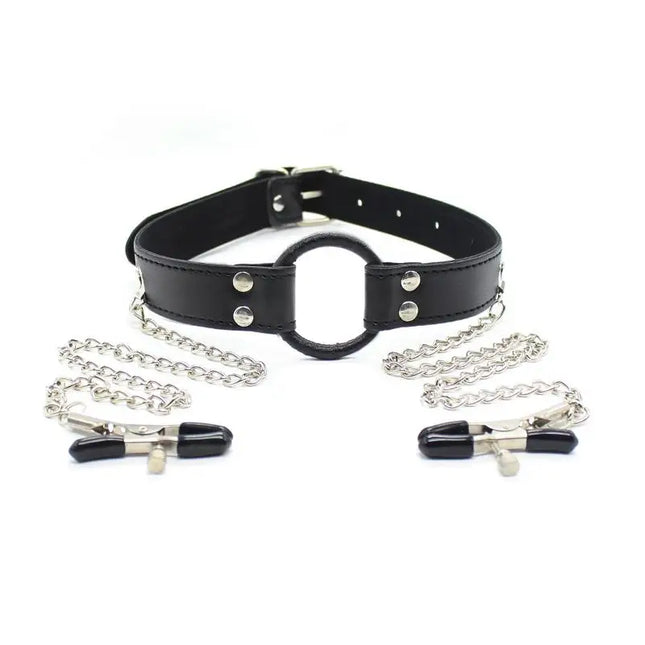[NM]1Pcs Bdsm Bondage Restraints For Women Men Gay Couples Ball Gag Mouth Plug Toys With Leather Harness For Fetish[NM]