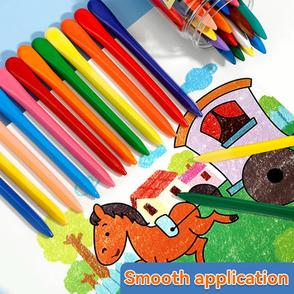 12/24/36 Color Triangle Crayons Non-Dirty Hands Double-headed Plastic Oil Paint Sticks for Children's Kindergarten Stationery