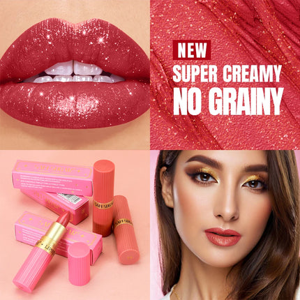 SAM SUGAR 6 colors chocolate bar lipstick makeup pearl matte matte not easy to fall out matte waterproof lipstick