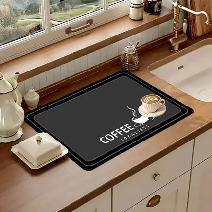 Minimally Styled Coffee Machine Mat and Anti-Slip Kitchen Mat, Kitchen Water and Anti-Slip Mat, Kitchen Dining Mats