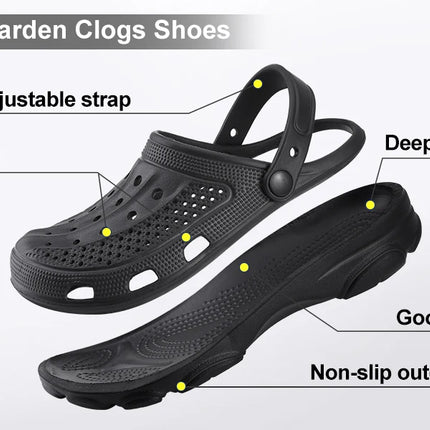 Comwarm Men Clogs Slippers Breathable Garden Sandals Non-Slip Comfort Beach Shoes Men Sandals Indoor Outdoor Casual Fishing Shoe
