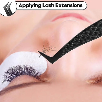 Fiber Tip False Lash Tweezers For Eyelash Extensions Clip Boot Volume Isolation Precise Nano Eyebrow Nail Art Tongs Makeup Tools