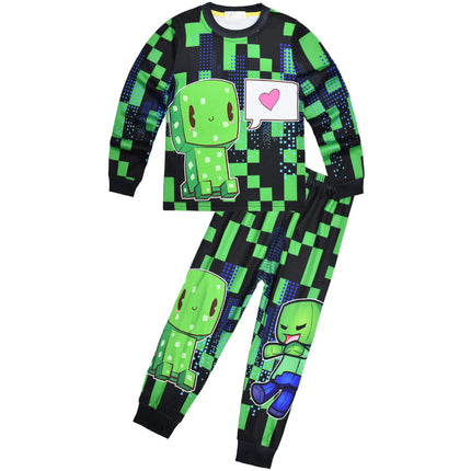 Boys Long Sleeves Top And Bottom Set 2 Pieces Boy Pajamas Games Cosplay Sleepwear Party Suit Kids Homewear Outfits