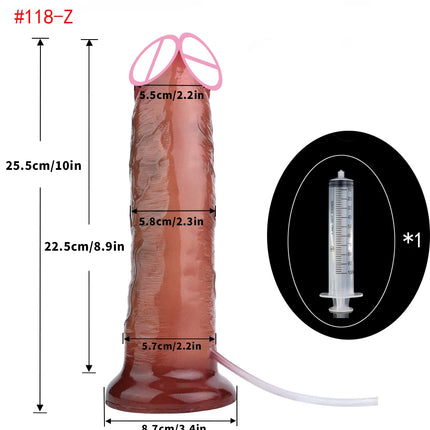 FAAK Lifelike Squirting Penis Silicone Ejaculation Large Realistic Dildo With Sucker Skin Touch Anal Sex Toys For Women