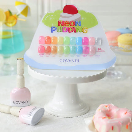 10 Colors Candy Transparent Gel Nail Polish Glitter Lovely Color UV Soak Off Gel Varnish Jade Nail Art Gel Lacquer With Display