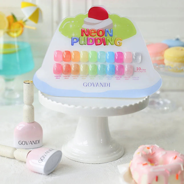 10 Colors Candy Transparent Gel Nail Polish Glitter Lovely Color UV Soak Off Gel Varnish Jade Nail Art Gel Lacquer With Display