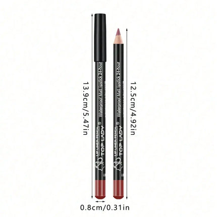 12pcs Lip Liner Pen 12 Colors Professional Lip Liner Pencil and Matte Lip Non-stick Cup Nude Lipstick Pencil SET lip liner set