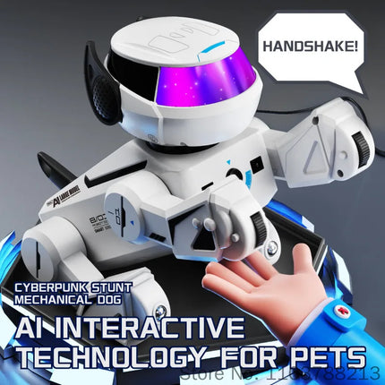 Jjrc Cyber Stunt Mechanical Dog Ai Intelligent Voice Interaction Remote Control Cool Light Show Programmable Robot Toy