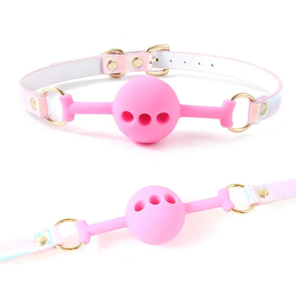 Soft Silicone Gag Pink Ball Sex Toys Open Mouth Gag BDSM Bondage Mouth Ball Woman Couples Adult Sex Games Erotic Accessories