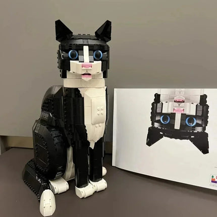 2026 Tuxedo Cat building block model set, compatible with Lego particles, suitable for Christmas gifts