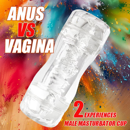 Male Masturbator Cup Soft Pussy Sex Toys Transparent Vagina Anal Adult Endurance Exercise Supplies Vacuum Pocket Cup for Men 18