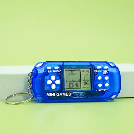 Hot Selling Mini Handheld Game Keychain Classic Tetris Retro Pocket Electronic Game Machine 26 Games Surprise Gift