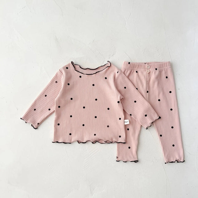 2pcs Spring and Autumn Newborn Infant Baby Girls Suit Cartoon Long Sleeved Thread Cotton Kids Fashion Baby Clothing