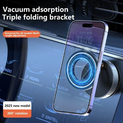 Strong Magnetic Phone Holder Foldable Design 360° Adjustable Vacuum Car Mount Live Streaming For Phone